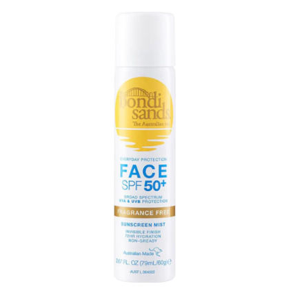 Bondi Sands Spf50+ Fragrance Free Sunscreen Face Mist 79ml