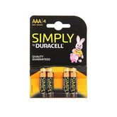 Duracell Simply Alkaline Batteries AAA LR06 / MN2400 4 Units