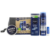 Nivea Men's Club Skincare Shower Gel 250ml Crema 75ml Moist Shaving Foam 200mlbalsamo Facial 5 5 Neceser