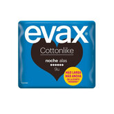 Evax Cottonlike Nuit Avec Ailettes Serviettes Hygiéniques 9 Unités