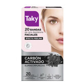 Taky Carbone Activado Bandes De Cire De Visage 20 Unités