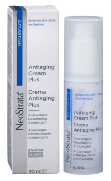 Crema antiedad Plus Neostrata: anti fatiga, hidratante y extra luminosidad (8 AHA). Indicado para primeras arrugas, todo tipo de piel.