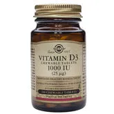 Solgar Vitamine D3 1000 IU 25cmg Cholecalciferol 100 Comprimés