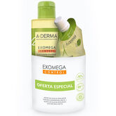 A-Derma Exomega Control Huile de Douche Émolliente Peaux Sèches 500 ml Set 2 Pièces