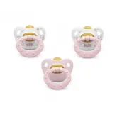 Nuk Rose & Blue Sucettes physiologiques T.2 Couleur Rose Latex 6-18 Mois 3 Unités