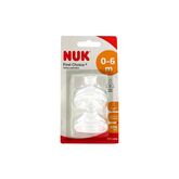 Nuk First Choice Wide-Mouth Silicone Spir T1 Orifice L 2uds