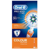 Oral-B Pro 600  CrossAction Electric Toothbrush Rechargeable Powered By Braun Orange