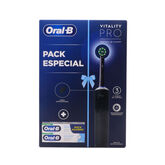 Oral-B Vitality Pro Ensemble de brosses Electriques Noires 3 Pièces