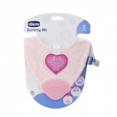 Chicco Gummy Bib Anneau De Dentition Avec Bavette 2 In 1 Rose 2m+