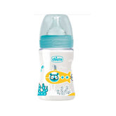 Chicco Well-Being Colors Silicone Feeding Bottle Slow Flow Anti-Colic System Blue 0m+ 150ml