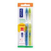 Vitis Suave Access 2 Brushes + Vitis Anticaries Toothpaste 15ml Set 3 Pieces 