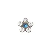 Inverness Ohrring 119C Stahlblaue Blume 