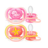 Avent Ultra Air Deco Pacifier 6-18 Months Girl 2U