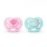 Avent Girl's Ultra Air Deco Soother 0-6 Months 2U