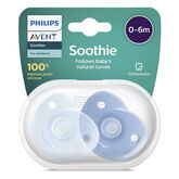 Avent Soothie Sucette 100% Silicone Bleu 2U