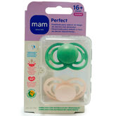 Sucette Silicone Symétrique Mam Perfect +16 Mois Matt N Pack Double