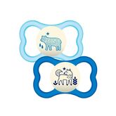 Mam Baby Dummy Nighttime 6+ In Silicone Blu 2U