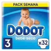 Dodot Baby-Dry Diapers Size 3, 32 Diapers