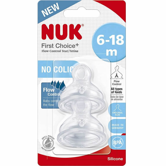 Nuk 2 Tétines Silicone First Choice + Taille 2 / Perçage Xl