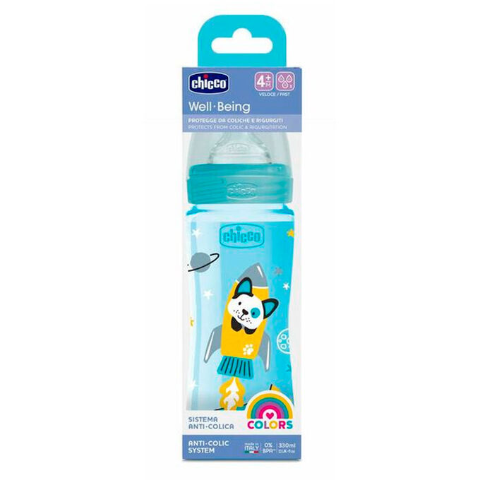 Chicco Baby Bottle Well Being +4M 330ml, PharmacyClub