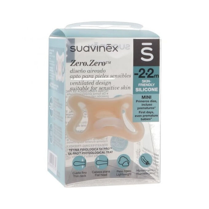 Suavinex, Sucette Zero Zero, Sucette avec Tétine Symétrique SX Pro